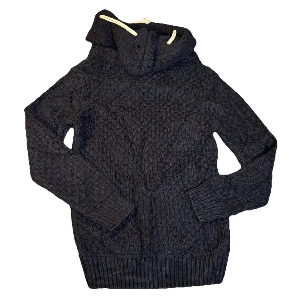 Men's‎ Leif Nelson Chunky Knitted Turtleneck Sweater Black Size Small Casual